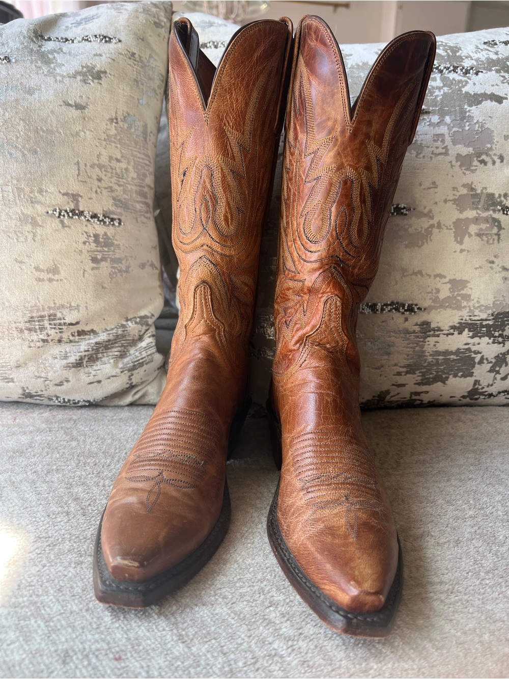 Lucchese Women's 1883 Savannah Western Fashion Boot / Tan / 6 1/2 B / N4540.54